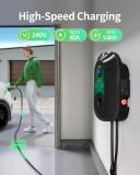 Level 2 EV Charger, NEMA 14-50 EVSE J1772 Charger, 40 Amp 240V, WiFi Control, Adjustable Current, Delay Timer, 25ft Cable EV Chargers for Home Level 2, Electric Vehicle Charging Station, LCD Display