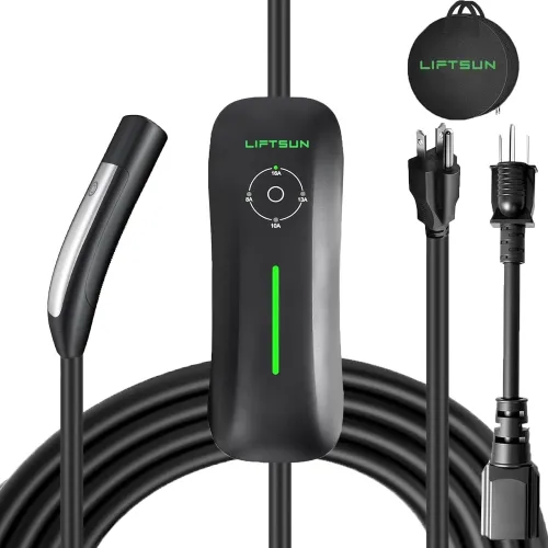 Level 1+2 Tesla Charger,110V to 240V, 16 Amp, NEMA 6-20 Plug and 5-15P Adapter, 21ft Extension Cord - Portable Home Electric Vehicle Charging Station,Compatible with All Tesla Models X/Y/3/S