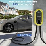 GODIAG Home Level 2 EV Charger, 40Amp, 9.6kw 240V, Wall-Mount Electric Vehicle Charging Station with 25FT Cable-Hardwired