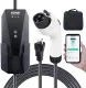 VEVOR Level 1+2 Portable EV Charger, 16 Amp 120V or 240V, Electric Vehicle Charger with 28-Foot Charging Cable NEMA 6-20P Plug NEMA 5-15 Adapter, Plug-in Home EV Charging Station for SAE J1772 EVs