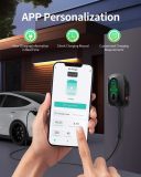 Level 2 EV Charger, NEMA 14-50 EVSE J1772 Charger, 40 Amp 240V, WiFi Control, Adjustable Current, Delay Timer, 25ft Cable EV Chargers for Home Level 2, Electric Vehicle Charging Station, LCD Display