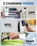 Level 2 EV Charger 48Amp 240V NEMA 14-50 Plug: Electric Vehicle Charging Station with APP Control, WiFi Enabled EVSE, RFID Card - Compatible with Tesla and All EV Brands