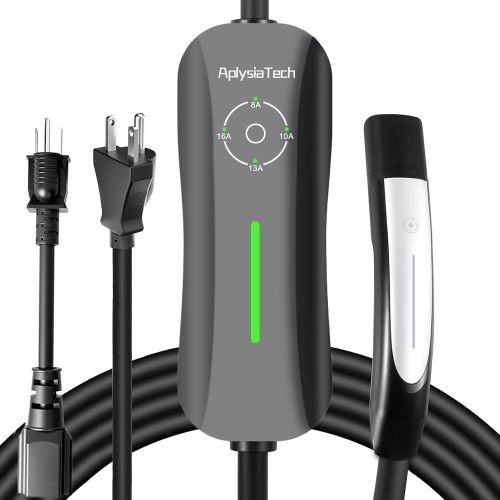 Level 1+2 Tesla EV Charger,16 Amp 120V /240V,Adjustable Plug-in Electric Vehicle Charging Station with 21FT Cable NEMA 6-20 Plug NEMA 5-15 Adapter, Compatible with All Tesla Models X/Y/3/S