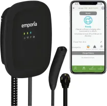 EMPORIA Level 2 EV Charger - NEMA 14-50 EVSE w/NACS, Compatible with Tesla - 48 amp EV Charger Level 2, 240v Electric Vehicle Charging Station, UL/Energy Star, 24ft Electric Car Charger Cable, Black