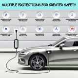 EV Charger, 16Amp 110V/240V Portable Level 1 Level 2 Electric Vehicle Charging Station with NEMA 6-20 Plug & NEMA 5-15 Adapter for J1772 Electric Cars