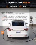 WOLFBOX Level 2 EV Charger 40 Amp - Smart Display, RFID Card, 25ft Cable, Outdoor/Indoor, NEMA 14-50 EV Charger Level 2, WiFi Enabled Electric Car Charger, 240V Electric Vehicle Charging Stations