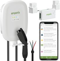 EMPORIA Level 2 EV Charger with PowerSmart Load Manager - Avoid Costly Panel Upgrades - Preconfigured for Hardwired Install with Whip, 240v Electric Car Charger w/ J1772 Charger, UL/Energy Star