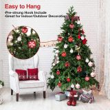 Christmas Tree Ornaments,40ct Christmas Ball Decoration Set,11 Different Christmas Ornaments,Red and White Classic Color Christmas Tree Decorations, Shatterproof Christmas Decorations