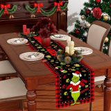 Linen Red Christmas Table Runner Merry Christmas Tablecloth Christmas Xmas Buffalo Plaid Check Winter Holiday Home Kitchen Dining Room 13x72 Inch