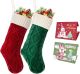 Ulico Christmas Stocking,18 inch Large 2 Pack Cable Knitted Xmas Stocking for Kids,Holiday and Family Stocking for Fireplace Christmas Holiday Party Decoration