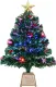 24inch Green Fiber Optic Christmas Tree,Prelit Artificial Tabletop Christmas Tree,Star,Butterfly and Ball Ornaments for Best Holiday Home Decorations,2 Foot