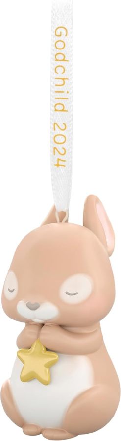 Hallmark Keepsake Christmas Ornament 2024, Godchild Bunny 2024, Porcelain, Family Gifts