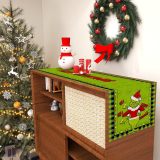 Linen Green Christmas Table Runner Merry Christmas Tablecloth Christmas Xmas Winter Holiday Home Kitchen Dining Room Table Decorations 13x72 Inch