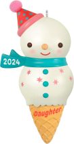 Hallmark Keepsake Christmas Ornament 2024, Daughter Snowman Ice Cream Cone 2024, Family Gifts