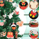 24pcs Christmas Tree Ornaments Set - Festive Wooden Mouse Christmas Decorations, Perfect Hanging Ornaments for Holiday Tree, Party, and Kids, Bulk Assorted Designs for a Charming Christmas Display