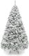 Best Choice Products Artificial Christmas Tree, 6ft Unlit Snow Flocked Design Pine Tree, Full Appearance Snowy w/Easy Assembly, Metal Stand