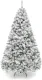 Best Choice Products Artificial Christmas Tree, 6ft Unlit Snow Flocked Design Pine Tree, Full Appearance Snowy w/Easy Assembly, Metal Stand