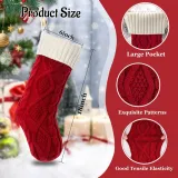 Ulico Christmas Stocking,18 inch Large 2 Pack Cable Knitted Xmas Stocking for Kids,Holiday and Family Stocking for Fireplace Christmas Holiday Party Decoration
