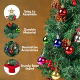 Joiedomi 24 /2FT Prelit Tabletop Christmas Tree with Warm Lights, Holly Berries, Pine Cones for Best Holiday Season Decorations Christmas Decoration Tree Decor for Indoor Xmas Tabletop Decor