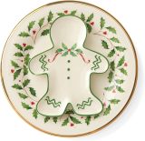 Lenox Holiday Gingerbread Man Accent Plate, 0.70 LB, Red & Green