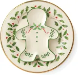 Lenox Holiday Gingerbread Man Accent Plate, 0.70 LB, Red & Green
