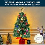 Joiedomi 24 /2FT Prelit Tabletop Christmas Tree with Warm Lights, Holly Berries, Pine Cones for Best Holiday Season Decorations Christmas Decoration Tree Decor for Indoor Xmas Tabletop Decor