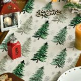 Artoid Mode Xmas Trees Snowflake Christmas Table Runner, Seasonal Winter Green Kitchen Dining Table Decoration for Home Party Decor 13x72 Inch