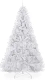 Best Choice Products Artificial Christmas Tree, White 6ft Premium Pine Unlit Holiday Decoration, Full Size Décor Easy Assembly w/Metal Stand