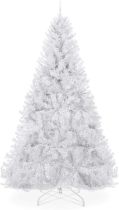 Best Choice Products Artificial Christmas Tree, White 6ft Premium Pine Unlit Holiday Decoration, Full Size Décor Easy Assembly w/Metal Stand