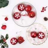Christmas Tree Ornaments,40ct Christmas Ball Decoration Set,11 Different Christmas Ornaments,Red and White Classic Color Christmas Tree Decorations, Shatterproof Christmas Decorations