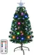 Holiday Essence Prelit Artificial Christmas Tree, 4 Foot Pine Xmas Tree with Multi Function Changing LED Multi Colored Lights and Star Tree Topper with Remote, 120 Full Tips, Metal Stand