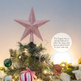 Ornativity Glitter Star Tree Topper - Christmas Decorative Xmas Holiday Bethlehem Star Trees Toppers Ornament Decor (Rose Gold) 8 
