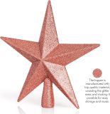 Ornativity Glitter Star Tree Topper - Christmas Decorative Xmas Holiday Bethlehem Star Trees Toppers Ornament Decor (Rose Gold) 8 
