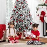 Best Choice Products Artificial Christmas Tree, 6ft Unlit Snow Flocked Design Pine Tree, Full Appearance Snowy w/Easy Assembly, Metal Stand