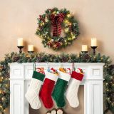 Ulico Christmas Stocking,18 inch Large 2 Pack Cable Knitted Xmas Stocking for Kids,Holiday and Family Stocking for Fireplace Christmas Holiday Party Decoration
