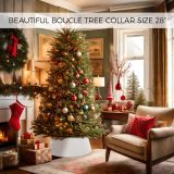 Beautiful Christmas Tree Collar - Authentic 28  Boucle Tree Ring for Any Christmas Tree - Easy to Set Up Skirt Enhances Your Holiday Home Decor