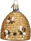 Old World Christmas Bee Collection Glass Blown Ornament for Christmas Tree, Bee Skep