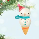 Hallmark Keepsake Christmas Ornament 2024, Daughter Snowman Ice Cream Cone 2024, Family Gifts