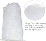 2 Bags Christmas Fake Snow Cotton Like Fluffy Snow Fiber Artificial Snow Indoor Snow Blanket Decor for Winter Mantle Village, Nativity and Christmas Ornament (White)