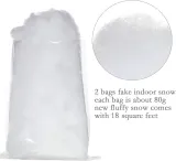 2 Bags Christmas Fake Snow Cotton Like Fluffy Snow Fiber Artificial Snow Indoor Snow Blanket Decor for Winter Mantle Village, Nativity and Christmas Ornament (White)