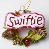 Swiftie Glass Ornament, Decorative Gift (Pink with Glitters)