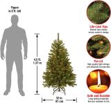 National Tree Company Pre-Lit Artificial Full Christmas Tree, Green, North Valley Spruce, White Lights, Includes Stand, 4.5 Feet