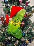 Christmas Stocking with LED Light, 14.98 inch Red Green Hanging Stocking, Candy Gift Socks Christmas Ornament Decorations for Family Holiday Xmas Party Decorations (One Size, Christmas Stocking)