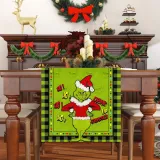 Linen Green Christmas Table Runner Merry Christmas Tablecloth Christmas Xmas Winter Holiday Home Kitchen Dining Room Table Decorations 13x72 Inch