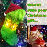 Christmas Stocking with LED Light, 14.98 inch Red Green Hanging Stocking, Candy Gift Socks Christmas Ornament Decorations for Family Holiday Xmas Party Decorations (One Size, Christmas Stocking)