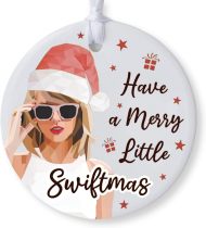 Merry Christmas Ornament, Have a Merry Little Swift Ceramic Christmas Tree Ornament, Gift for Music Lovers, Giftbox Included