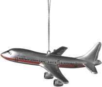 1 X Commercial Airliner Resin Hanging Tree Ornament - Size 4.25 inch by Midwest-CBK, Christmas