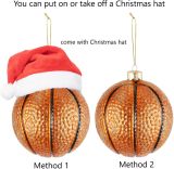 3.15” Christmas Ornament Basketball Glass Blown Ornaments for 2024 Christmas Tree Decoration - Christmas Ball Ornaments Balls for Xmas Holiday Party Tree Decoration