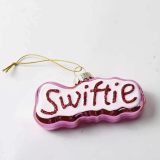 Swiftie Glass Ornament, Decorative Gift (Pink with Glitters)