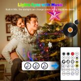 Christmas Tree Topper, 11.45  RGB 10 LED Lighted Xmas Star Tree Toppers Decorations Music Sync, Smart Multicolor Night Light Topper Stars Tree Holiday Decor W/Remote Control USB Plug in/Wire 16.4ft
